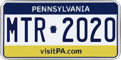 PA license plate MTR2020
