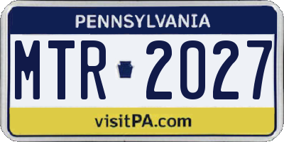 PA license plate MTR2027