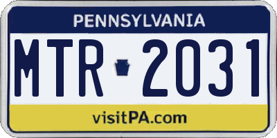 PA license plate MTR2031