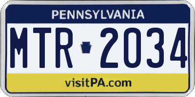 PA license plate MTR2034
