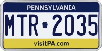 PA license plate MTR2035