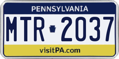 PA license plate MTR2037