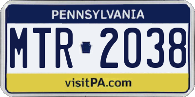 PA license plate MTR2038