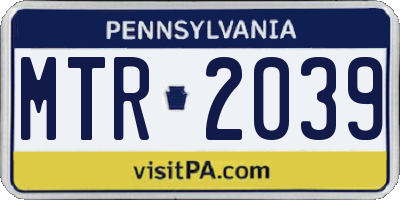 PA license plate MTR2039