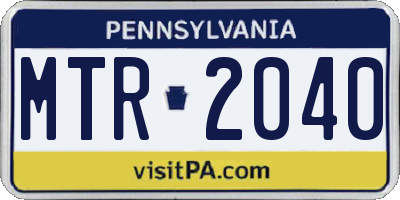 PA license plate MTR2040