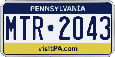 PA license plate MTR2043
