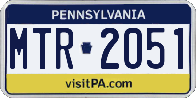PA license plate MTR2051