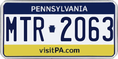PA license plate MTR2063