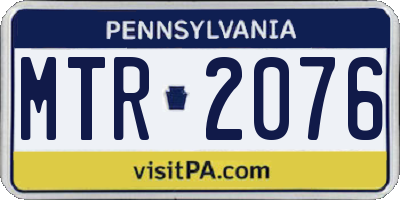 PA license plate MTR2076