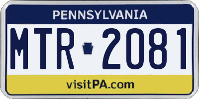 PA license plate MTR2081