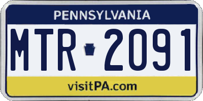 PA license plate MTR2091