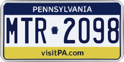 PA license plate MTR2098