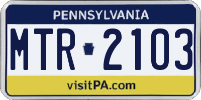 PA license plate MTR2103