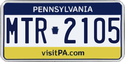 PA license plate MTR2105