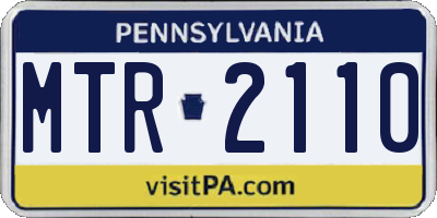 PA license plate MTR2110