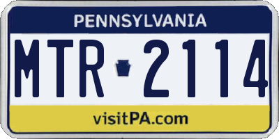 PA license plate MTR2114