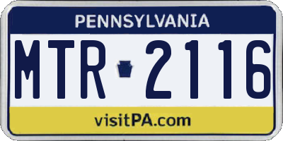 PA license plate MTR2116
