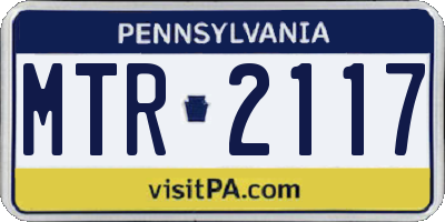 PA license plate MTR2117