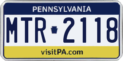 PA license plate MTR2118