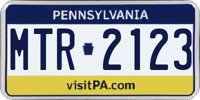 PA license plate MTR2123