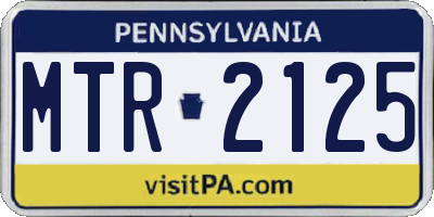 PA license plate MTR2125