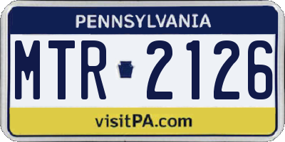 PA license plate MTR2126