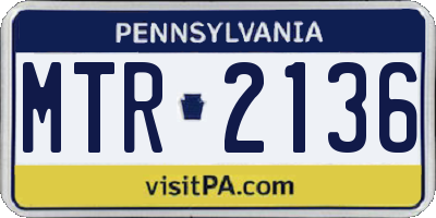 PA license plate MTR2136