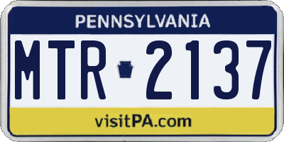 PA license plate MTR2137