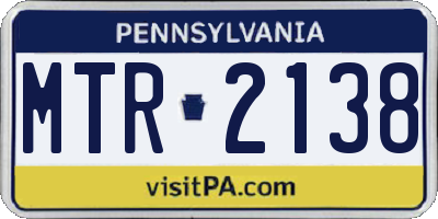 PA license plate MTR2138