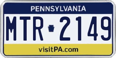 PA license plate MTR2149