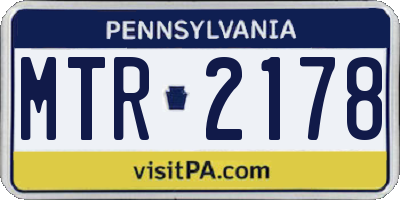 PA license plate MTR2178