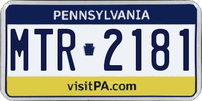 PA license plate MTR2181