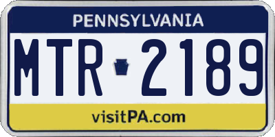 PA license plate MTR2189