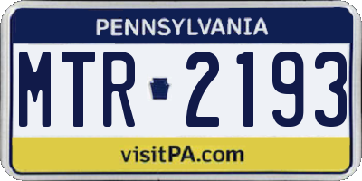 PA license plate MTR2193