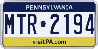 PA license plate MTR2194