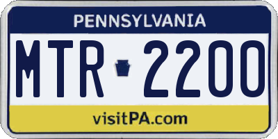 PA license plate MTR2200