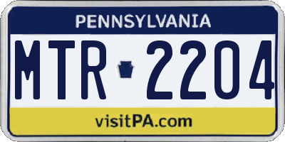 PA license plate MTR2204