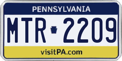 PA license plate MTR2209