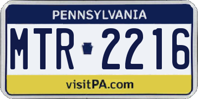 PA license plate MTR2216