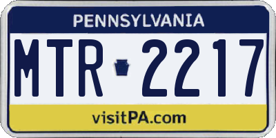 PA license plate MTR2217