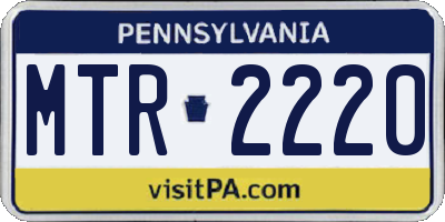 PA license plate MTR2220