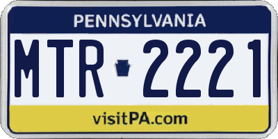 PA license plate MTR2221