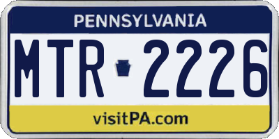 PA license plate MTR2226
