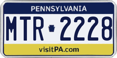 PA license plate MTR2228