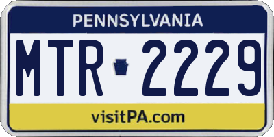 PA license plate MTR2229
