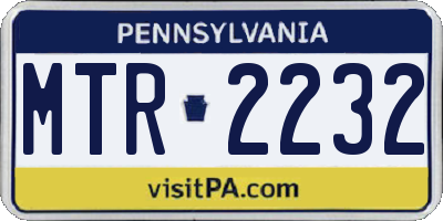 PA license plate MTR2232