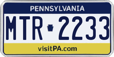 PA license plate MTR2233