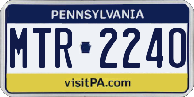 PA license plate MTR2240