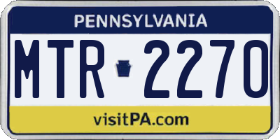PA license plate MTR2270