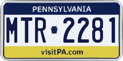 PA license plate MTR2281